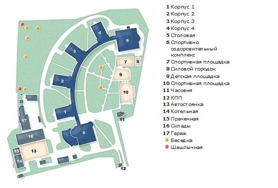 План-схема территории санатория Подмосковье ФНС